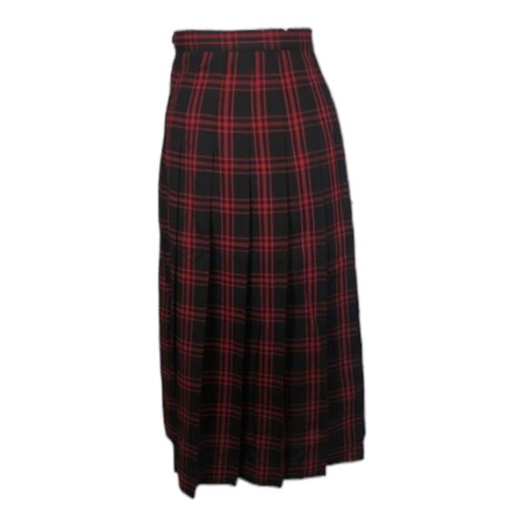 Vintage David Brooks wool plaid red & black skirt side button closing size small - Picture 5 of 11